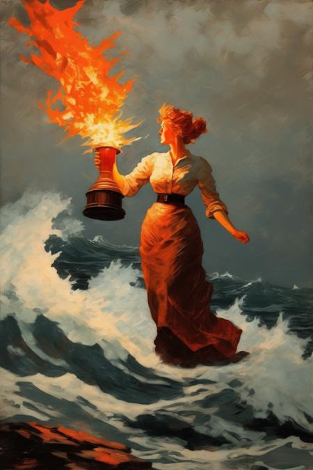 01100-388454485-_lora_Winslow Homer Style_1_Winslow Homer Style - American realism paintingcrashing waves of one solitary woman holding flaming.png